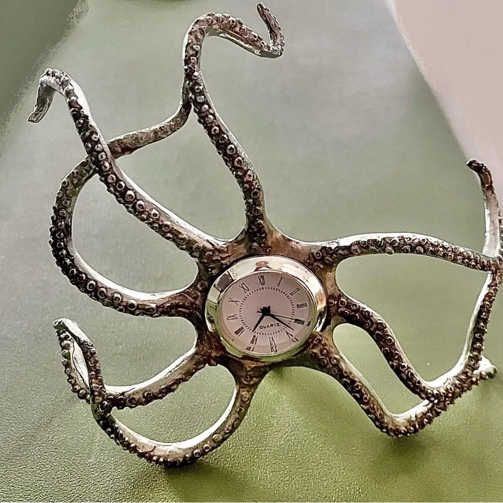 Stainless Steel Octopus Tabletop Clock